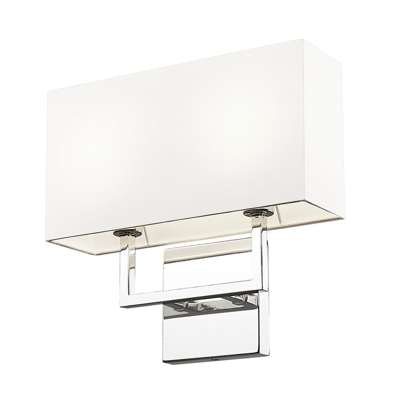 Z-Lite Saxon 2 Light 4" Wall Sconce, Polished Nickel/White