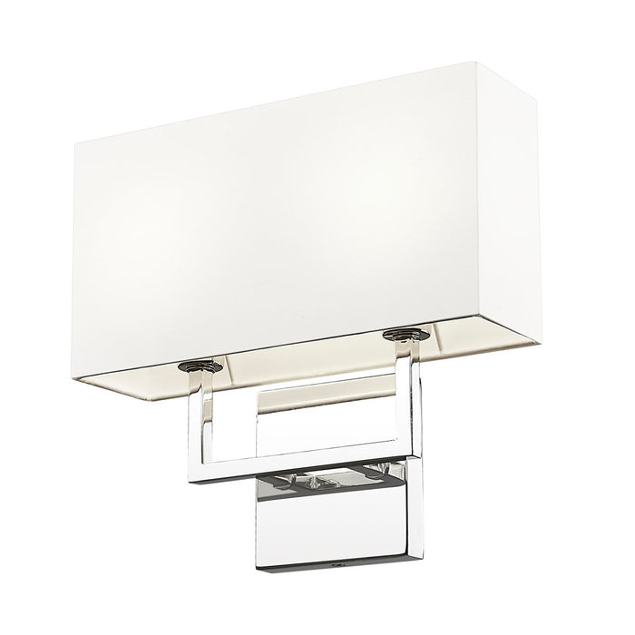 Z-Lite Saxon 2 Light 4" Wall Sconce, Polished Nickel/White