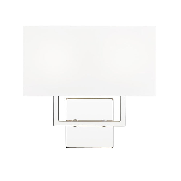 Z-Lite Saxon 2 Light 4" Wall Sconce, Polished Nickel/White