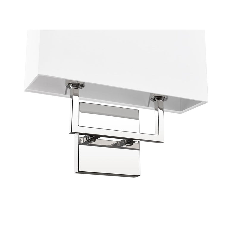 Z-Lite Saxon 2 Light 4" Wall Sconce, Polished Nickel/White