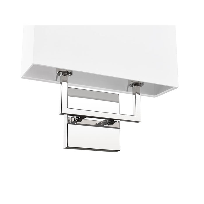 Z-Lite Saxon 2 Light 4" Wall Sconce, Polished Nickel/White