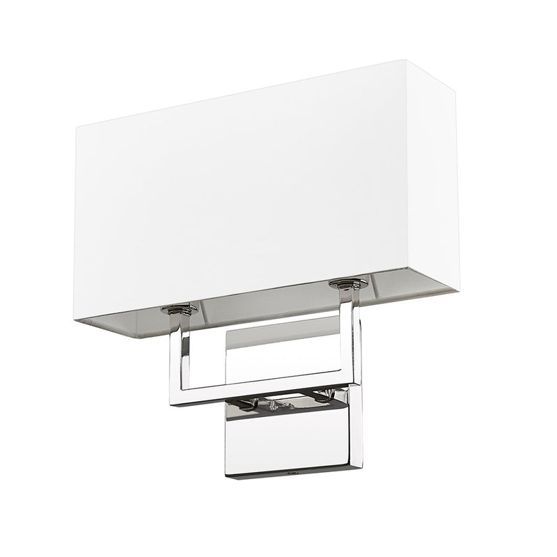 Z-Lite Saxon 2 Light 4" Wall Sconce, Polished Nickel/White