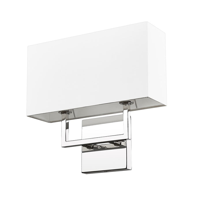 Z-Lite Saxon 2 Light 4" Wall Sconce, Polished Nickel/White