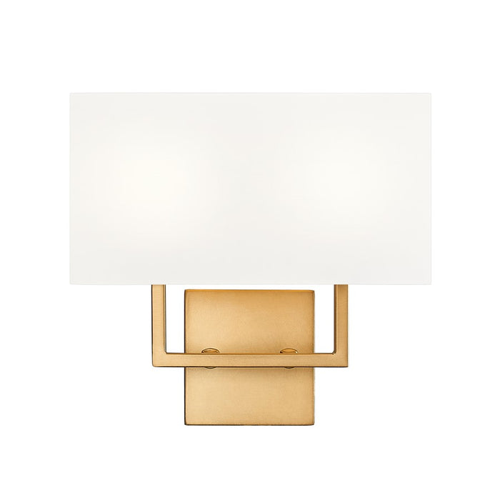 Z-Lite Saxon 2 Light 4" Wall Sconce, Rubbed Brass/White