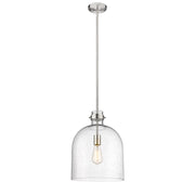 Z-Lite Pearson 1 Light 12" Chandelier, Brushed Nickel/Clear Seedy - 817-12BN