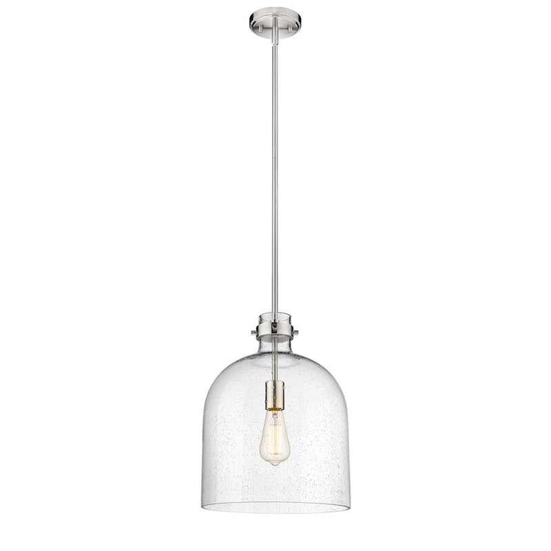 Z-Lite Pearson 1 Light 12" Chandelier, Brushed Nickel/Clear Seedy