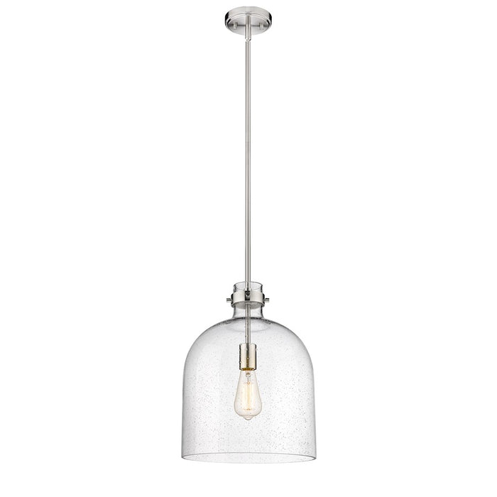 Z-Lite Pearson 1 Light 12" Chandelier, Brushed Nickel/Clear Seedy