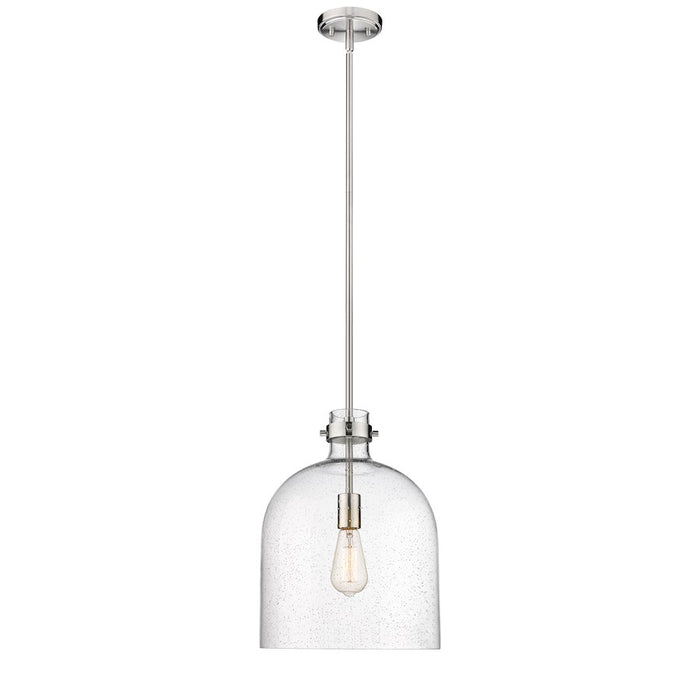 Z-Lite Pearson 1 Light 12" Chandelier, Brushed Nickel/Clear Seedy