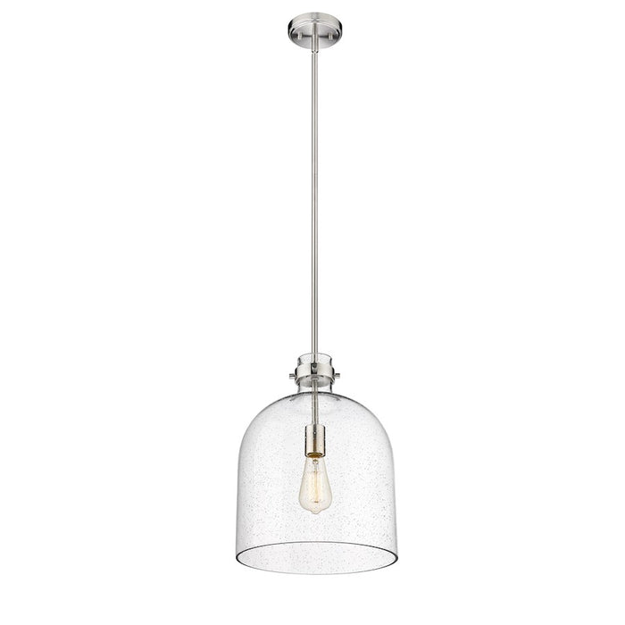 Z-Lite Pearson 1 Light 12" Chandelier, Brushed Nickel/Clear Seedy