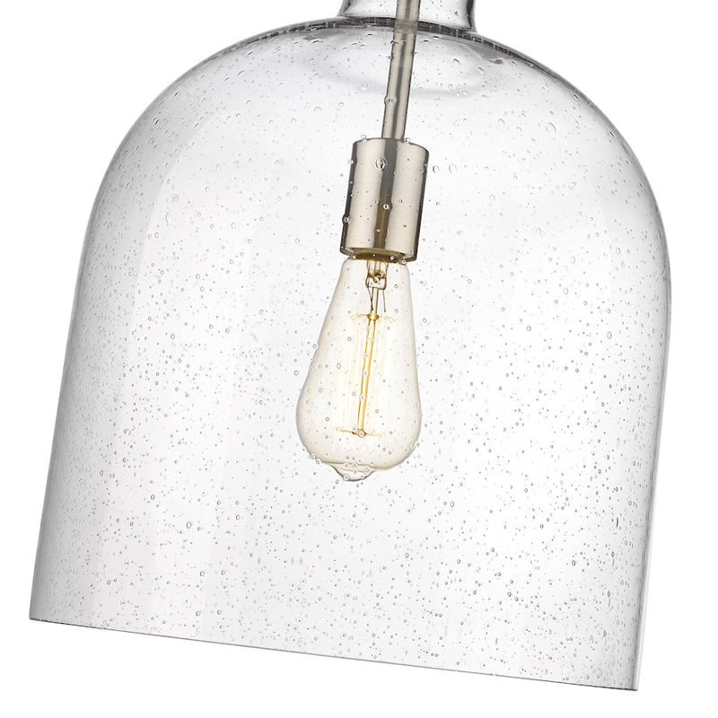 Z-Lite Pearson 1 Light 12" Chandelier, Brushed Nickel/Clear Seedy