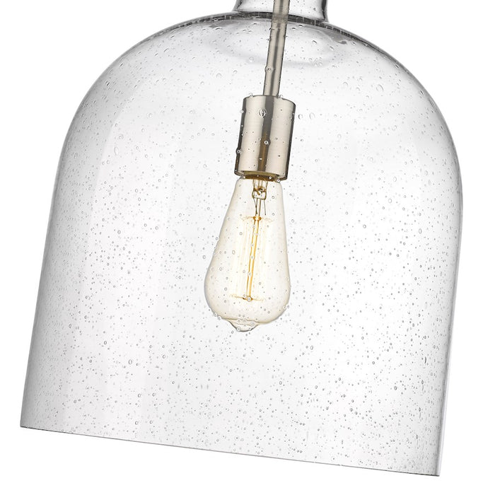 Z-Lite Pearson 1 Light 12" Chandelier, Brushed Nickel/Clear Seedy