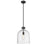 Z-Lite Pearson 1 Light 12" Chandelier, Matte Black/Clear Seedy - 817-12MB