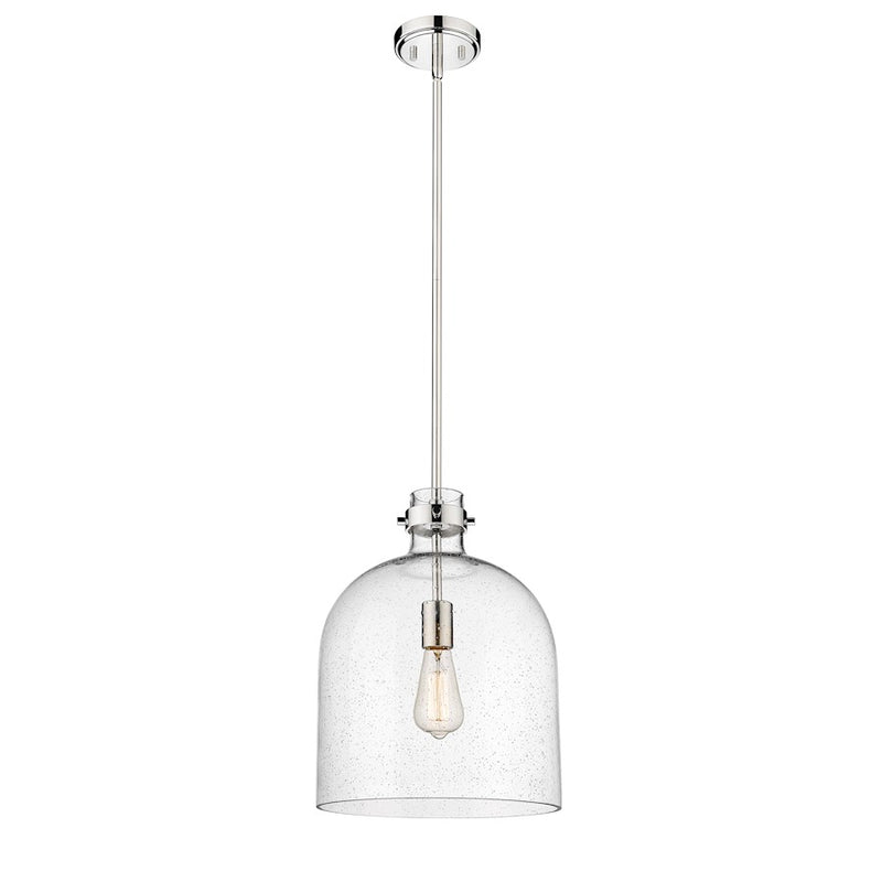 Z-Lite Pearson 1 Light 12" Chandelier, Polished Nickel/Clear Seedy