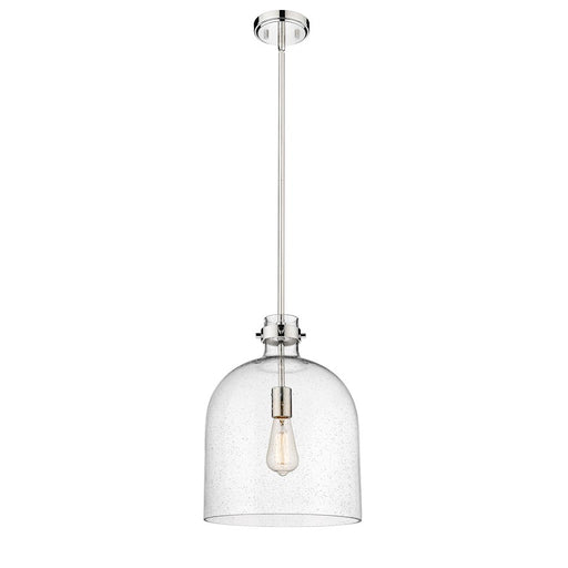 Z-Lite Pearson 1 Light 12" Chandelier, Polished Nickel/Clear Seedy
