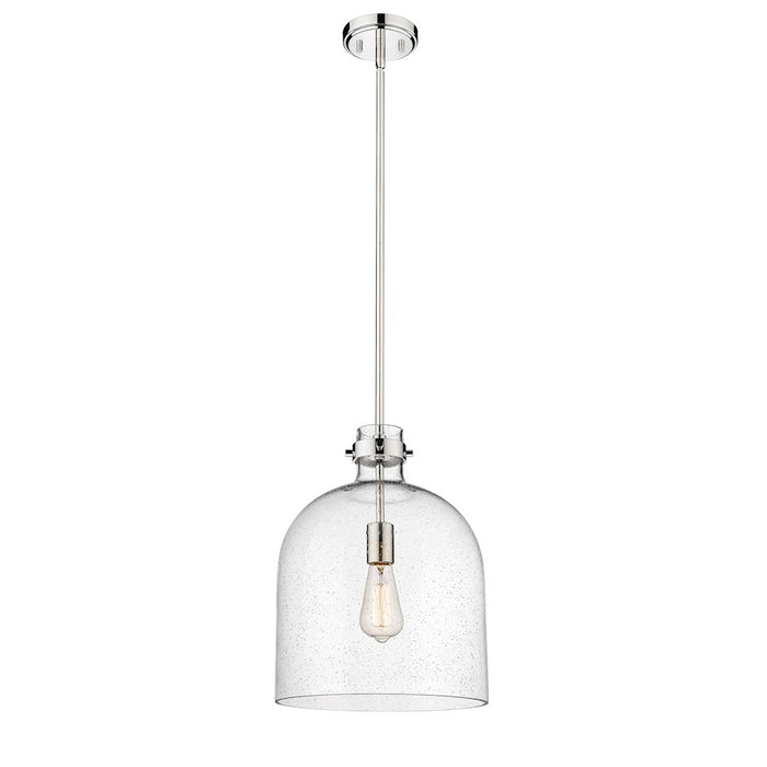 Z-Lite Pearson 1 Light 12" Chandelier, Polished Nickel/Clear Seedy