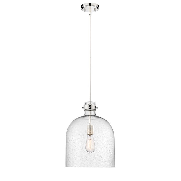 Z-Lite Pearson 1 Light 12" Chandelier, Polished Nickel/Clear Seedy
