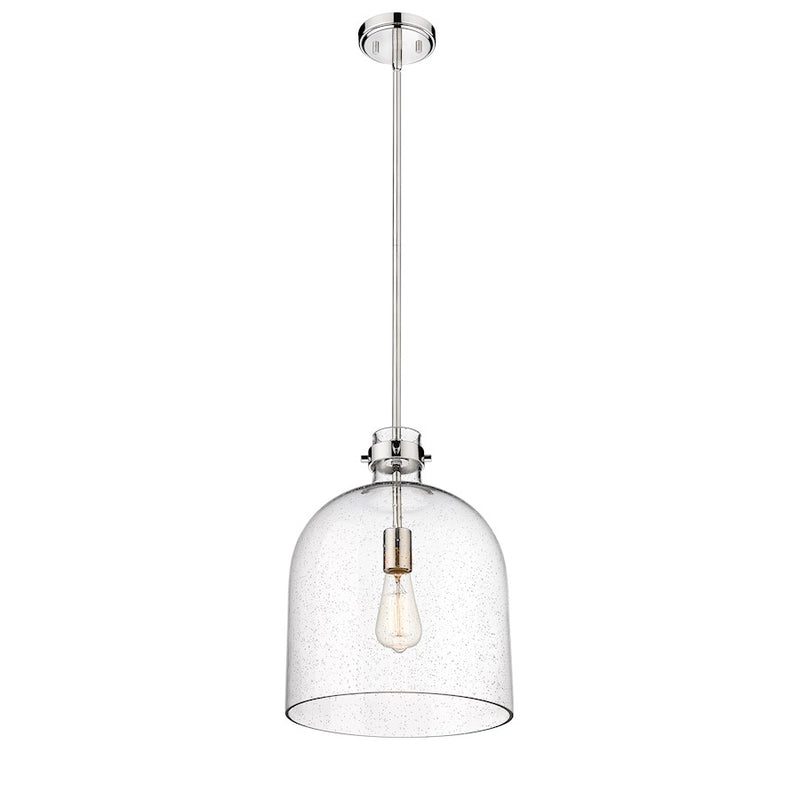 Z-Lite Pearson 1 Light 12" Chandelier, Polished Nickel/Clear Seedy