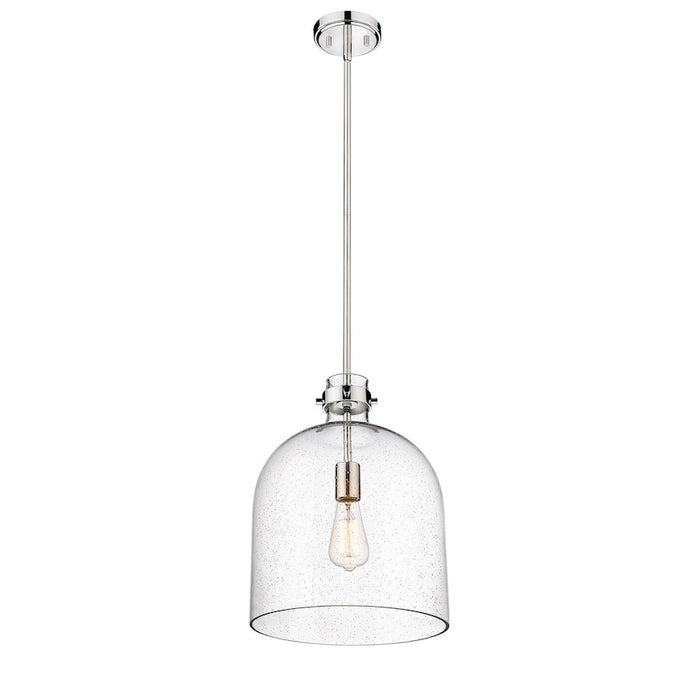 Z-Lite Pearson 1 Light 12" Chandelier, Polished Nickel/Clear Seedy