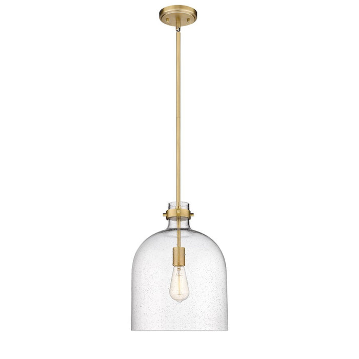 Z-Lite Pearson 1 Light 12" Chandelier, Rubbed Brass/Clear Seedy