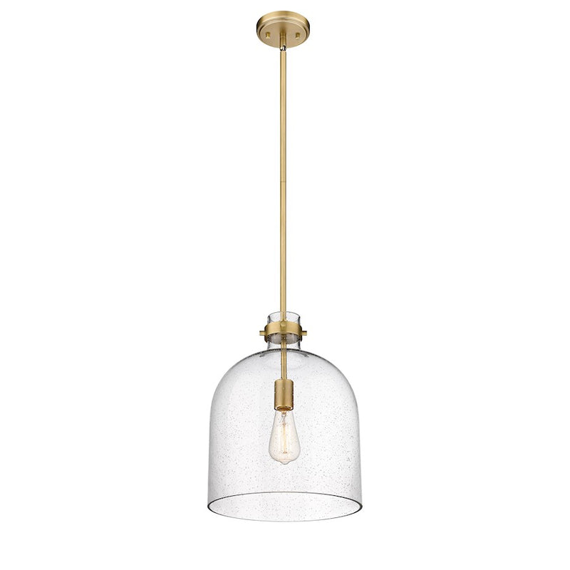 Z-Lite Pearson 1 Light 12" Chandelier, Rubbed Brass/Clear Seedy