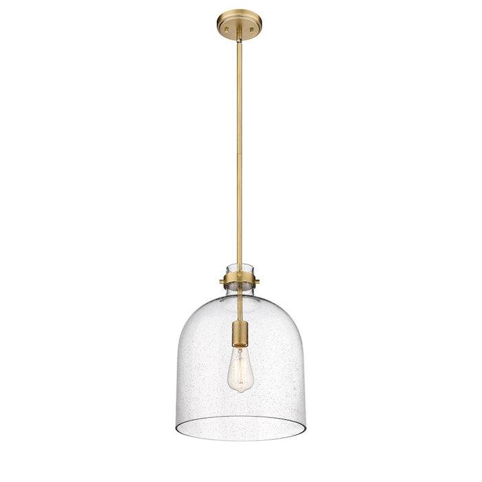 Z-Lite Pearson 1 Light 12" Chandelier, Rubbed Brass/Clear Seedy