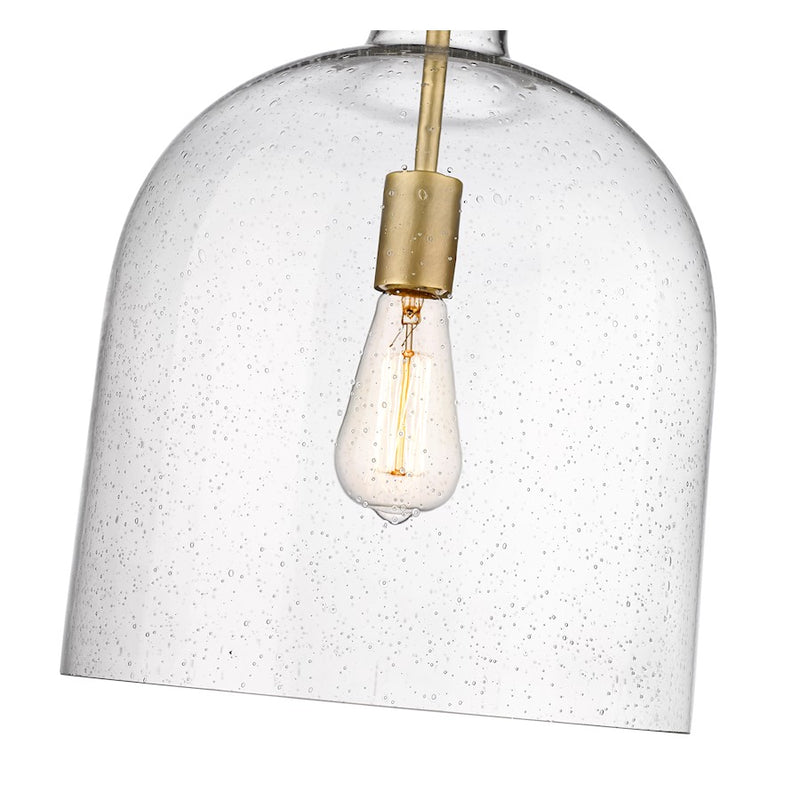 Z-Lite Pearson 1 Light 12" Chandelier, Rubbed Brass/Clear Seedy