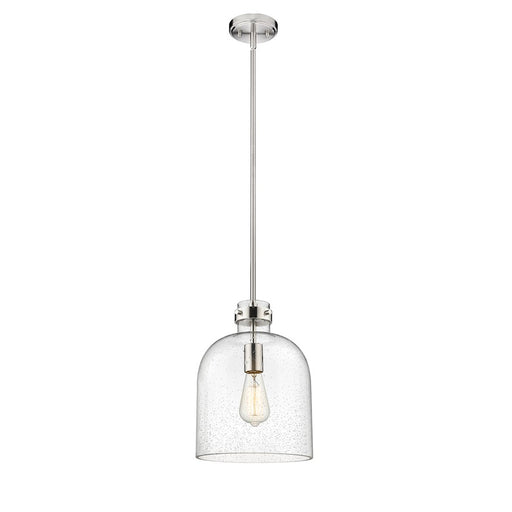 Z-Lite Pearson 1 Light 9.5" Chandelier, Brushed Nickel/Clear Seedy
