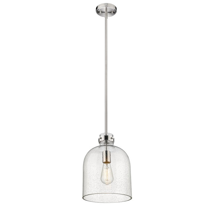 Z-Lite Pearson 1 Light 9.5" Chandelier, Brushed Nickel/Clear Seedy