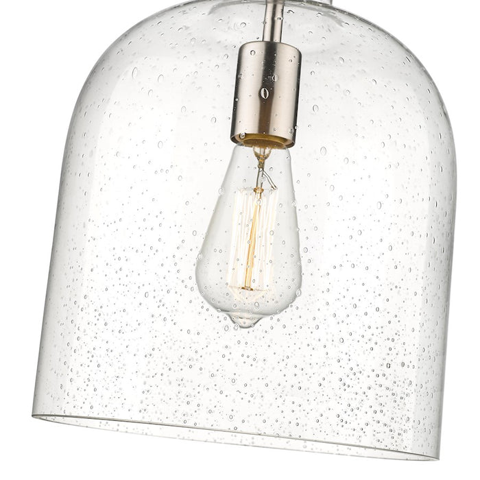 Z-Lite Pearson 1 Light 9.5" Chandelier, Brushed Nickel/Clear Seedy
