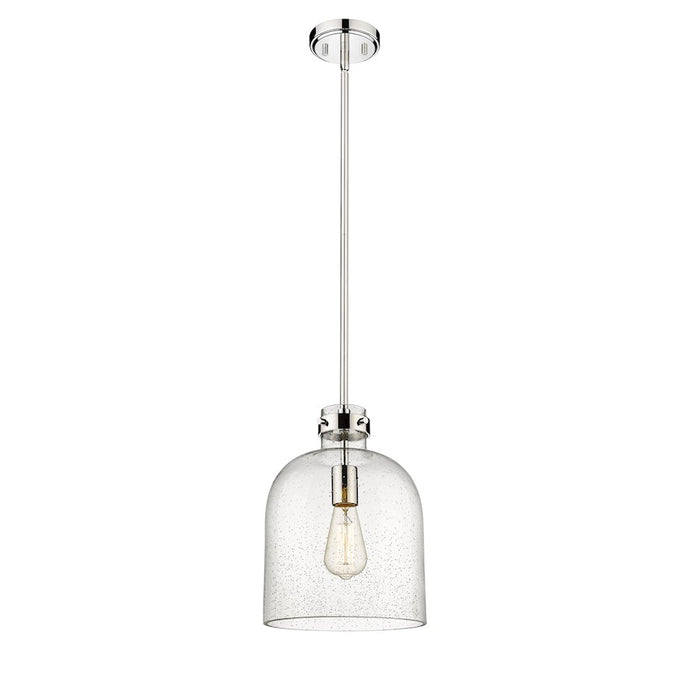 Z-Lite Pearson 1 Light 9.5" Chandelier, Polished Nickel/Clear Seedy
