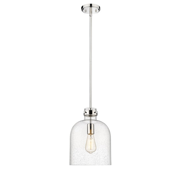 Z-Lite Pearson 1 Light 9.5" Chandelier, Polished Nickel/Clear Seedy