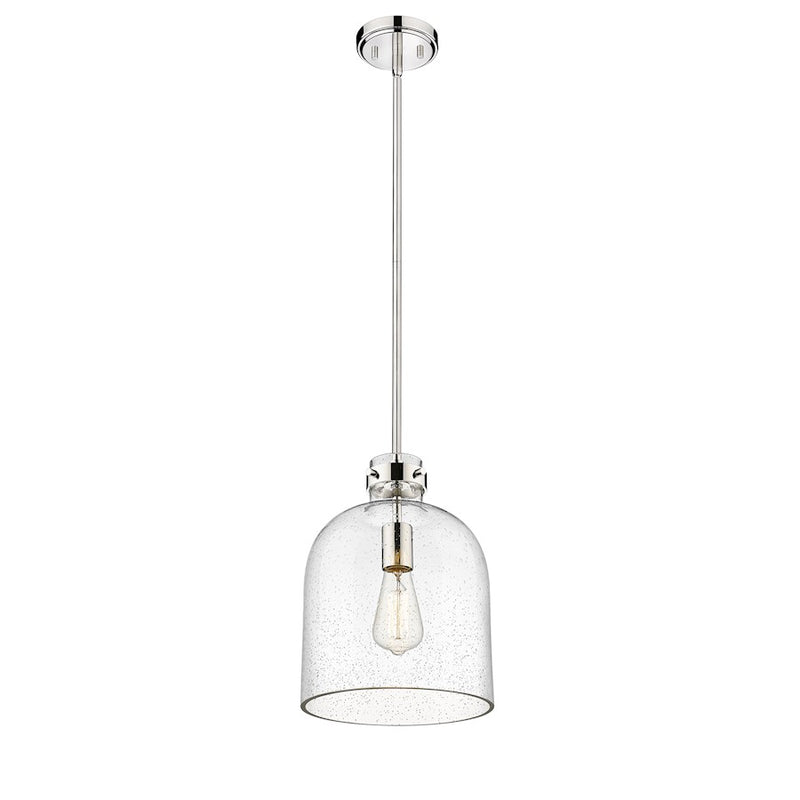 Z-Lite Pearson 1 Light 9.5" Chandelier, Polished Nickel/Clear Seedy