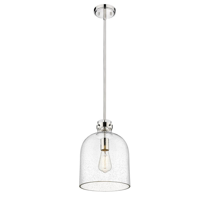 Z-Lite Pearson 1 Light 9.5" Chandelier, Polished Nickel/Clear Seedy
