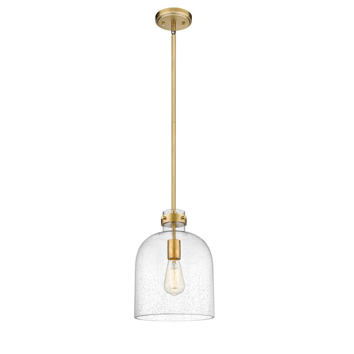 Z-Lite Pearson 1 Light 9.5" Chandelier, Rubbed Brass/Clear Seedy
