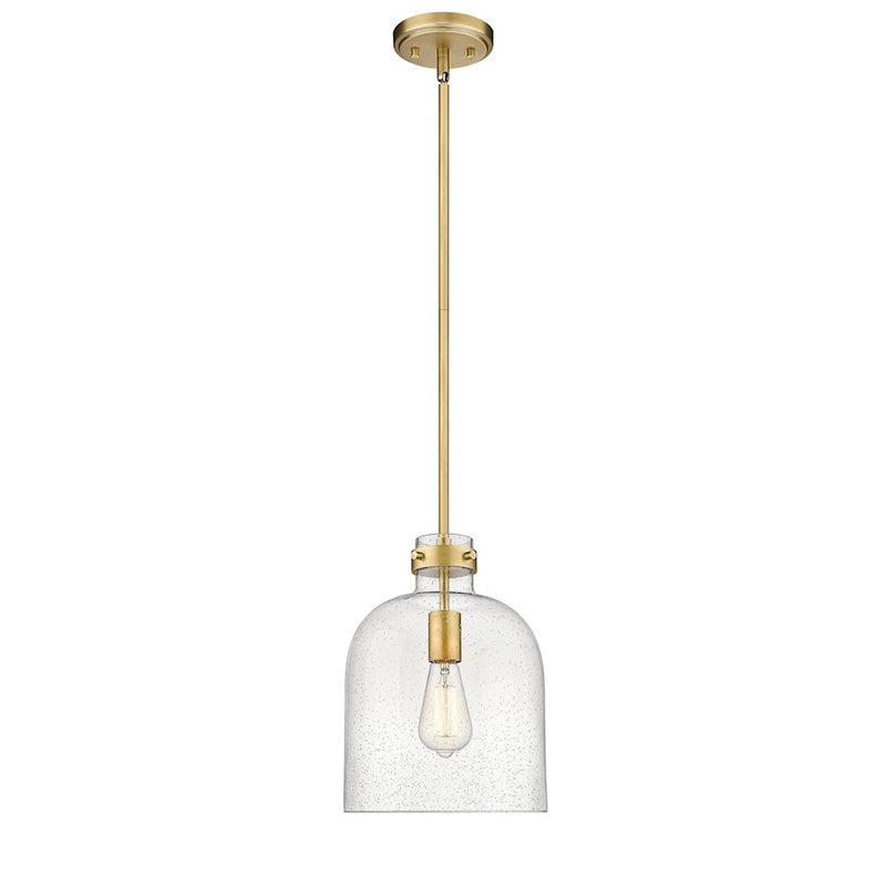 Z-Lite Pearson 1 Light 9.5" Chandelier, Rubbed Brass/Clear Seedy