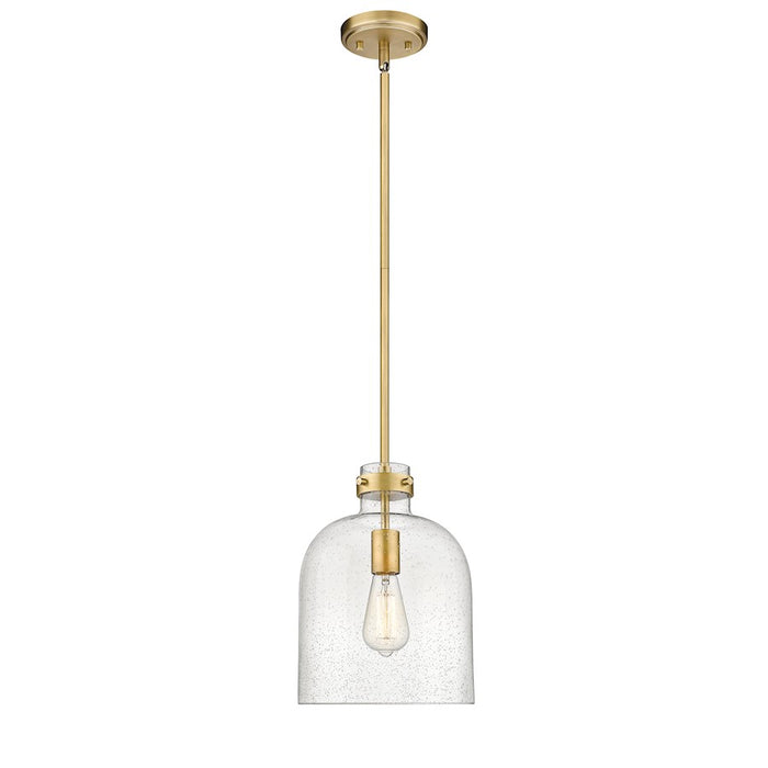 Z-Lite Pearson 1 Light 9.5" Chandelier, Rubbed Brass/Clear Seedy