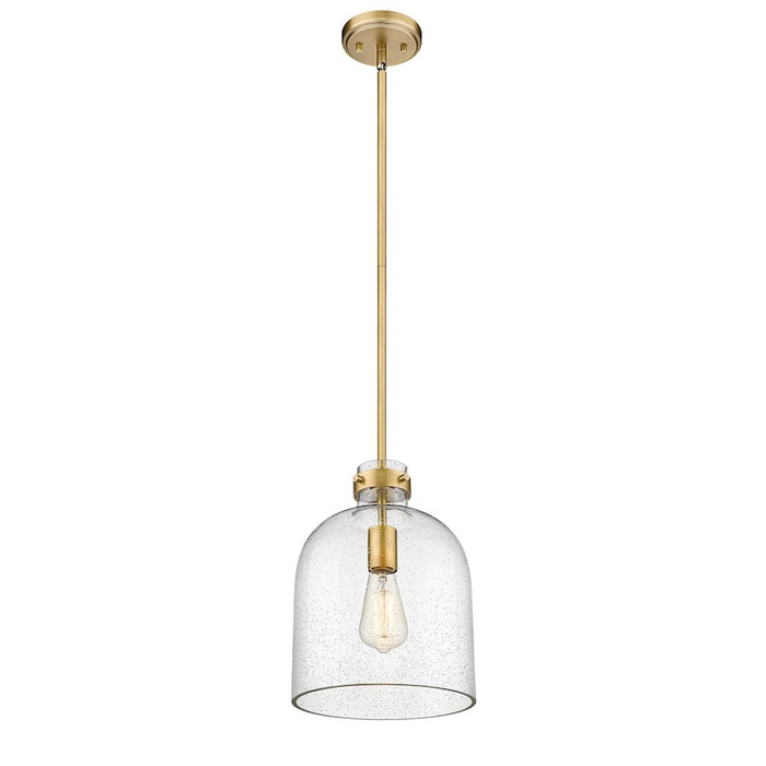 Z-Lite Pearson 1 Light 9.5" Chandelier, Rubbed Brass/Clear Seedy
