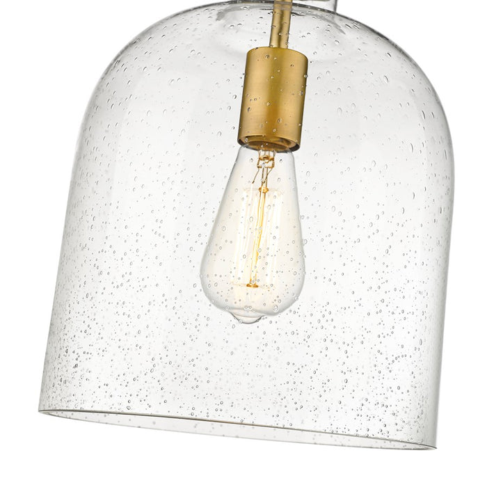 Z-Lite Pearson 1 Light 9.5" Chandelier, Rubbed Brass/Clear Seedy