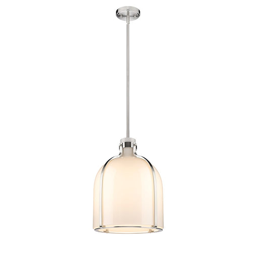 Z-Lite Pearson 1 Light 12.25" Chandelier, Brushed Nickel/White Opal