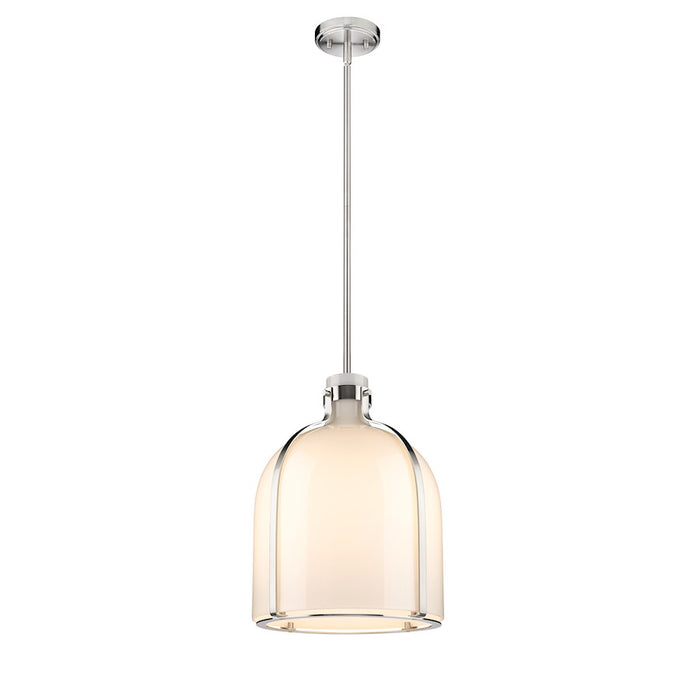 Z-Lite Pearson 1 Light 12.25" Chandelier, Brushed Nickel/White Opal
