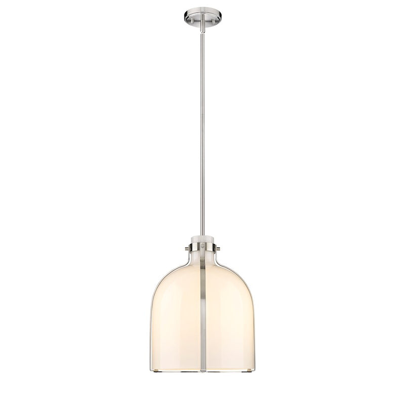 Z-Lite Pearson 1 Light 12.25" Chandelier, Brushed Nickel/White Opal