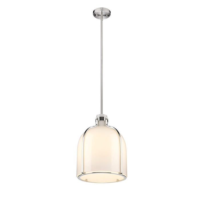 Z-Lite Pearson 1 Light 12.25" Chandelier, Brushed Nickel/White Opal
