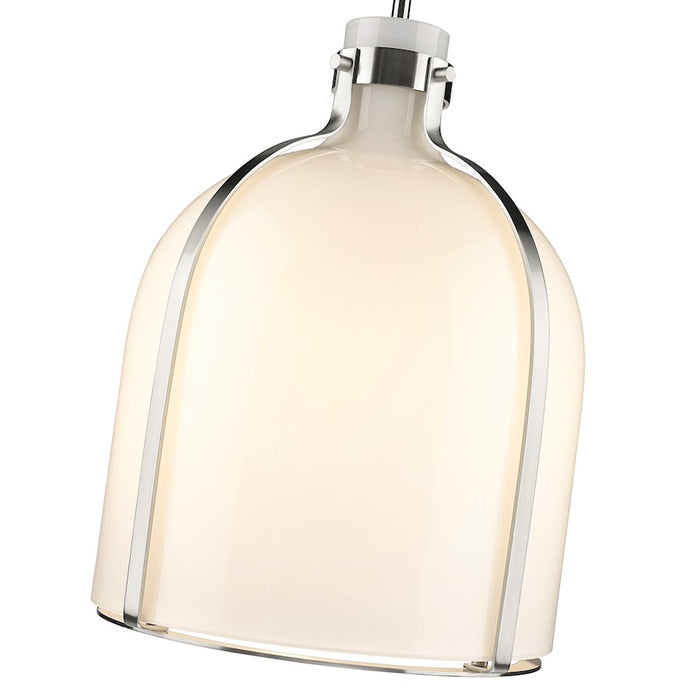 Z-Lite Pearson 1 Light 12.25" Chandelier, Brushed Nickel/White Opal
