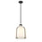 Z-Lite Pearson 1 Light 12.25" Chandelier, Matte Black/White Opal - 818-12MB