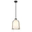 Z-Lite Pearson 1 Light 12.25" Chandelier, Matte Black/White Opal
