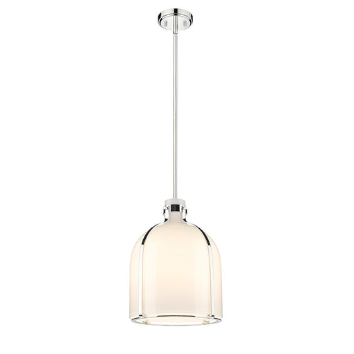 Z-Lite Pearson 1 Light 12.25" Chandelier, Polished Nickel/White Opal - 818-12PN