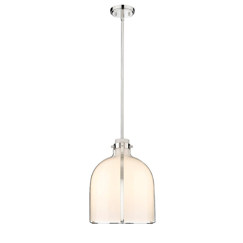 Z-Lite Pearson 1 Light 12.25" Chandelier, Polished Nickel/White Opal