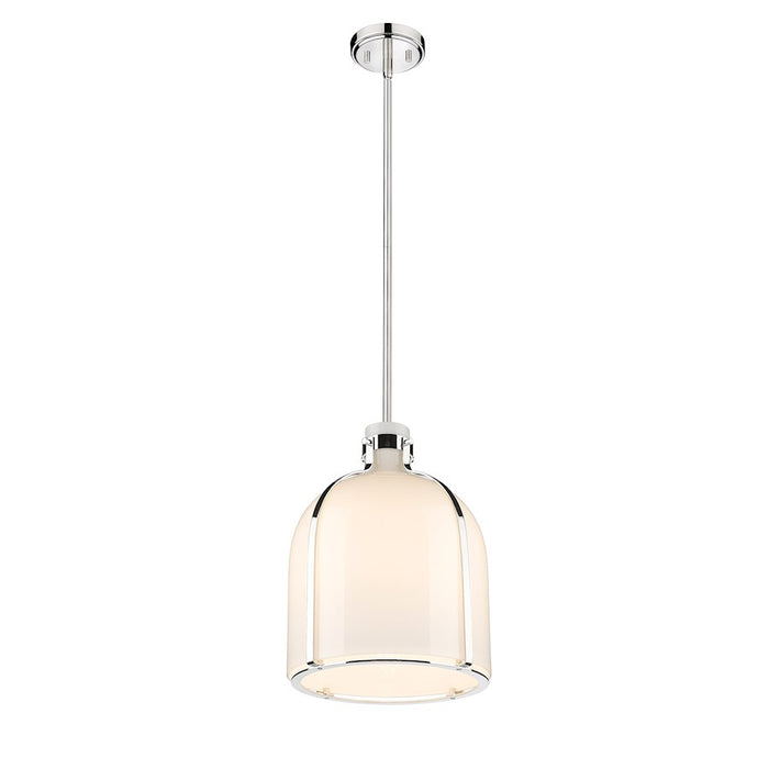 Z-Lite Pearson 1 Light 12.25" Chandelier, Polished Nickel/White Opal