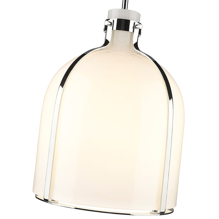 Z-Lite Pearson 1 Light 12.25" Chandelier, Polished Nickel/White Opal