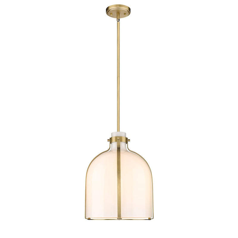 Z-Lite Pearson 1 Light 12.25"Chandelier, Rubbed Brass/White Opal